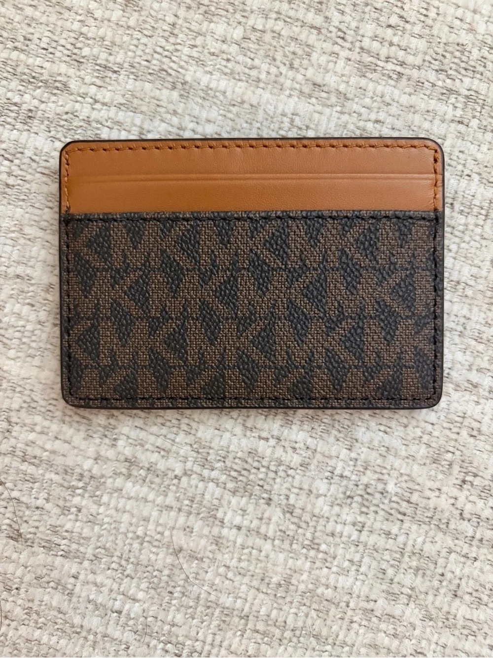 Michael Kors Brown and Tan Signature Card Holder